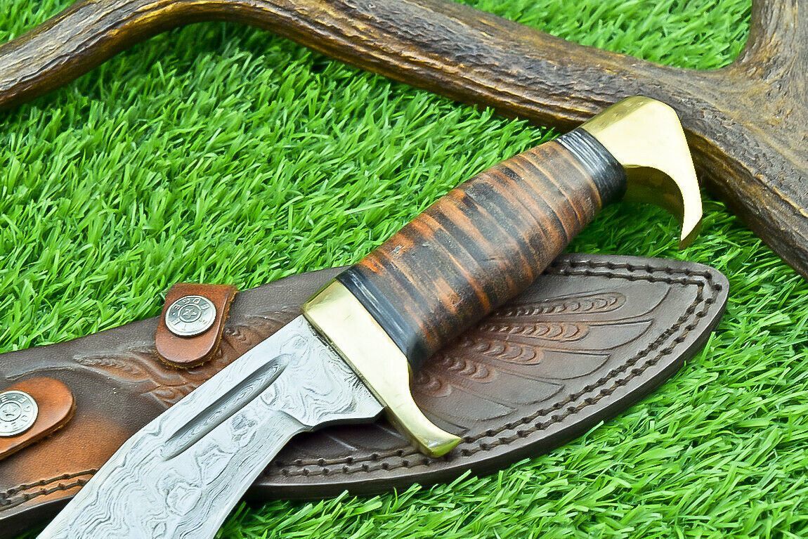 12" Handmade Damascus Steel Kukri Hunting Knife – Full Tang w/Sheath