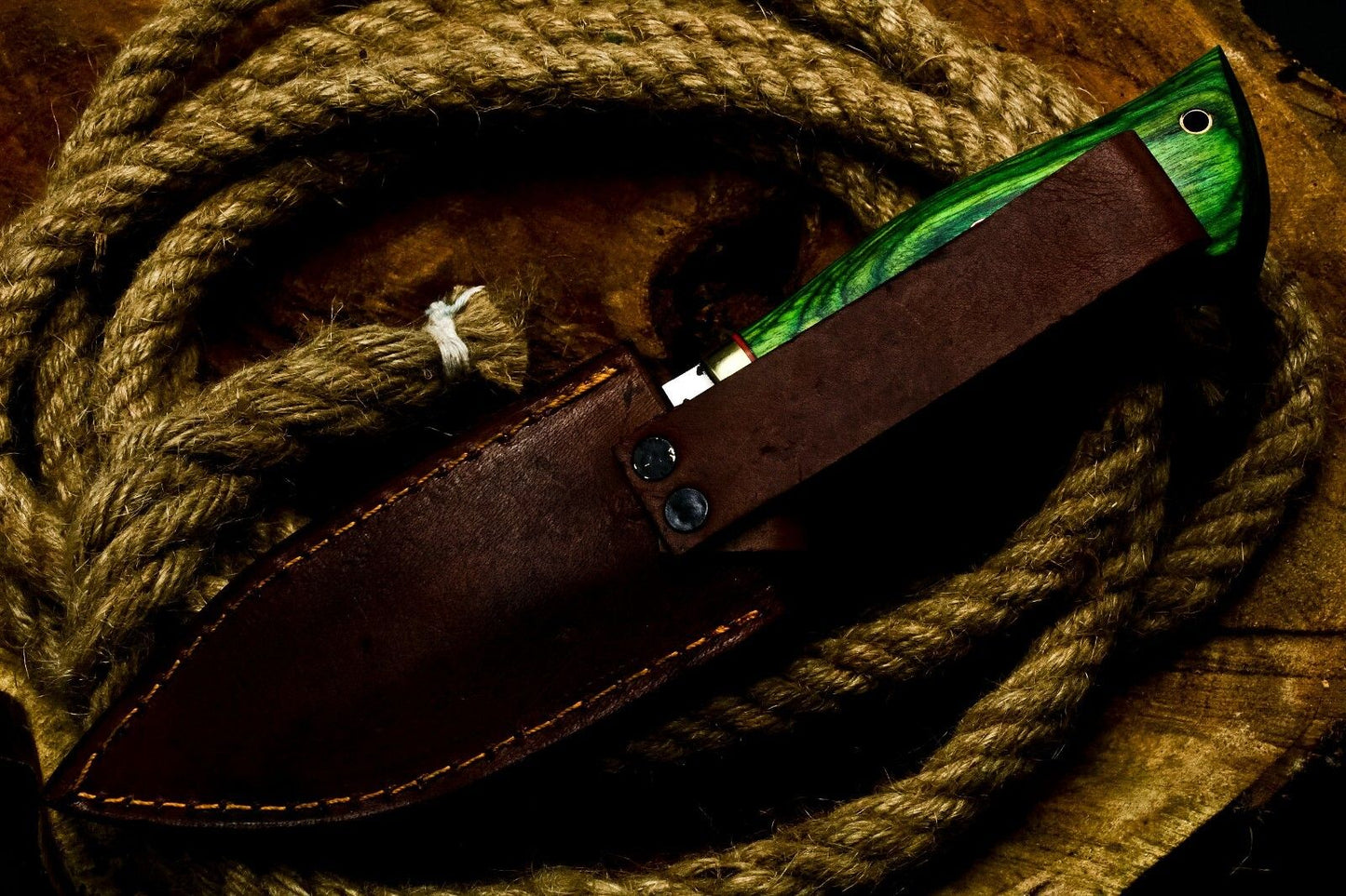 10" Handmade D2 Steel Skinner Knife | Hardwood Handle Hunting EDC with Sheath