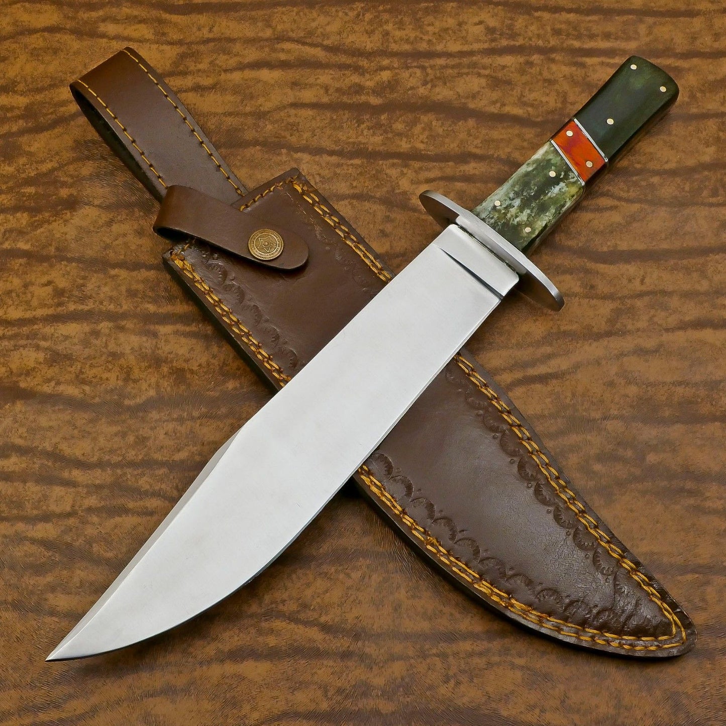 Handmade 12-Inch D2 Steel Full Tang Bowie Hunting, Sport & Camping Knife