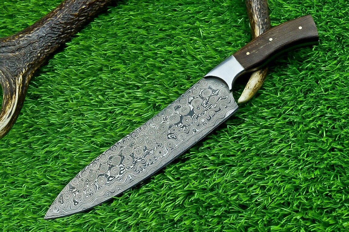 Stunning Hand Forged Damascus Steel Blade Kitchen Chef Knife – Custom Handmade