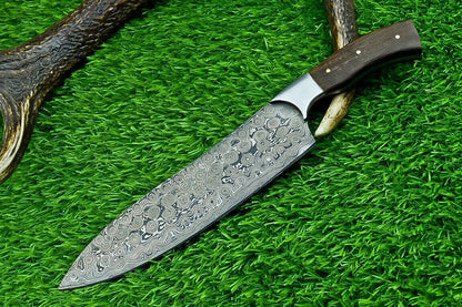 Stunning Hand Forged Damascus Steel Blade Kitchen Chef Knife – Custom Handmade