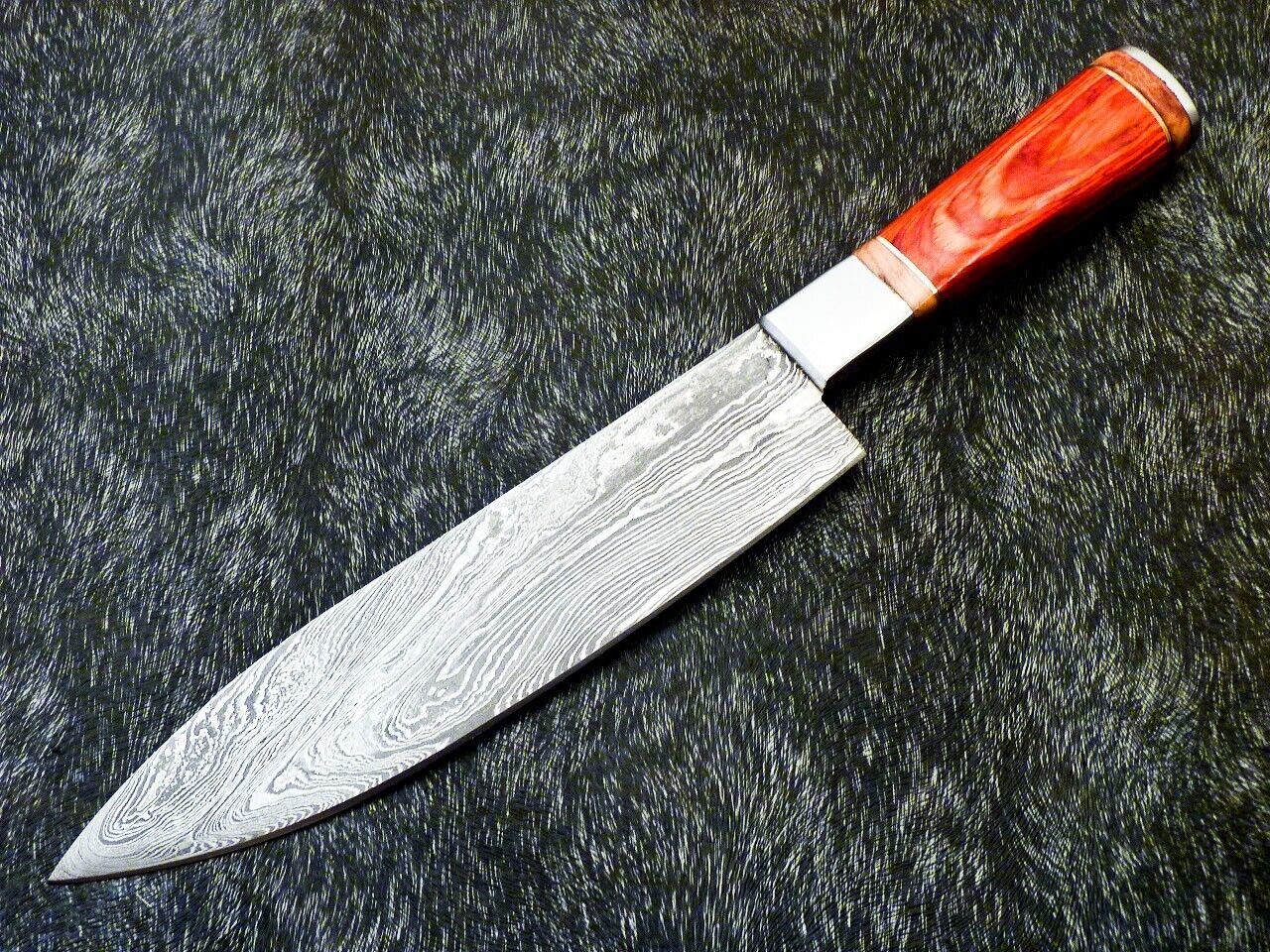13" Custom Hand Forged Damascus Steel Chef Knife Kitchen Knife with Hardwood Handle