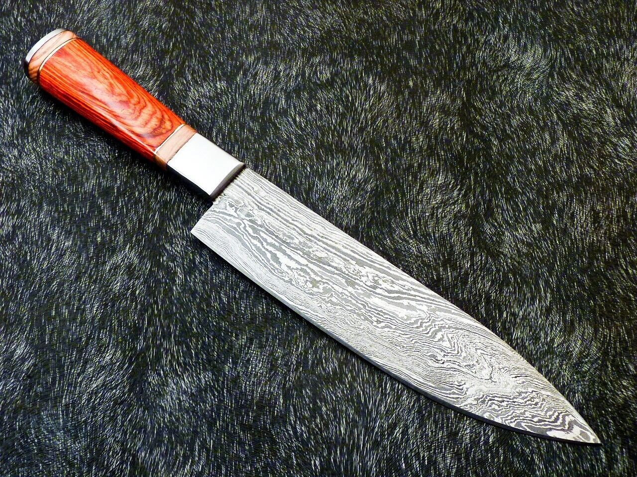 13" Custom Hand Forged Damascus Steel Chef Knife Kitchen Knife with Hardwood Handle