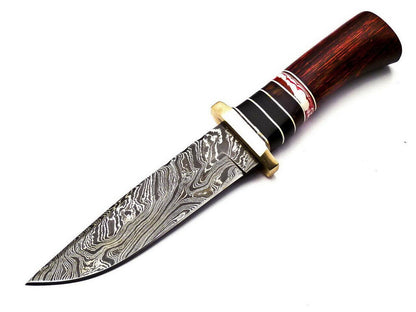 The Woodsman's Forge: 396-Layer Damascus Hunting Bowie with Walnut Handle