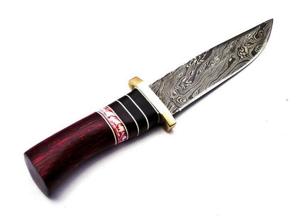 The Woodsman's Forge: 396-Layer Damascus Hunting Bowie with Walnut Handle
