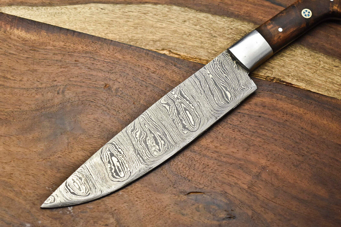Premium Handmade Damascus Steel Chef Knife – Full Tang, Razor Sharp, Artisan Forged Blade