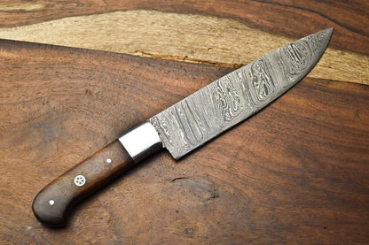 Premium Handmade Damascus Steel Chef Knife – Full Tang, Razor Sharp, Artisan Forged Blade