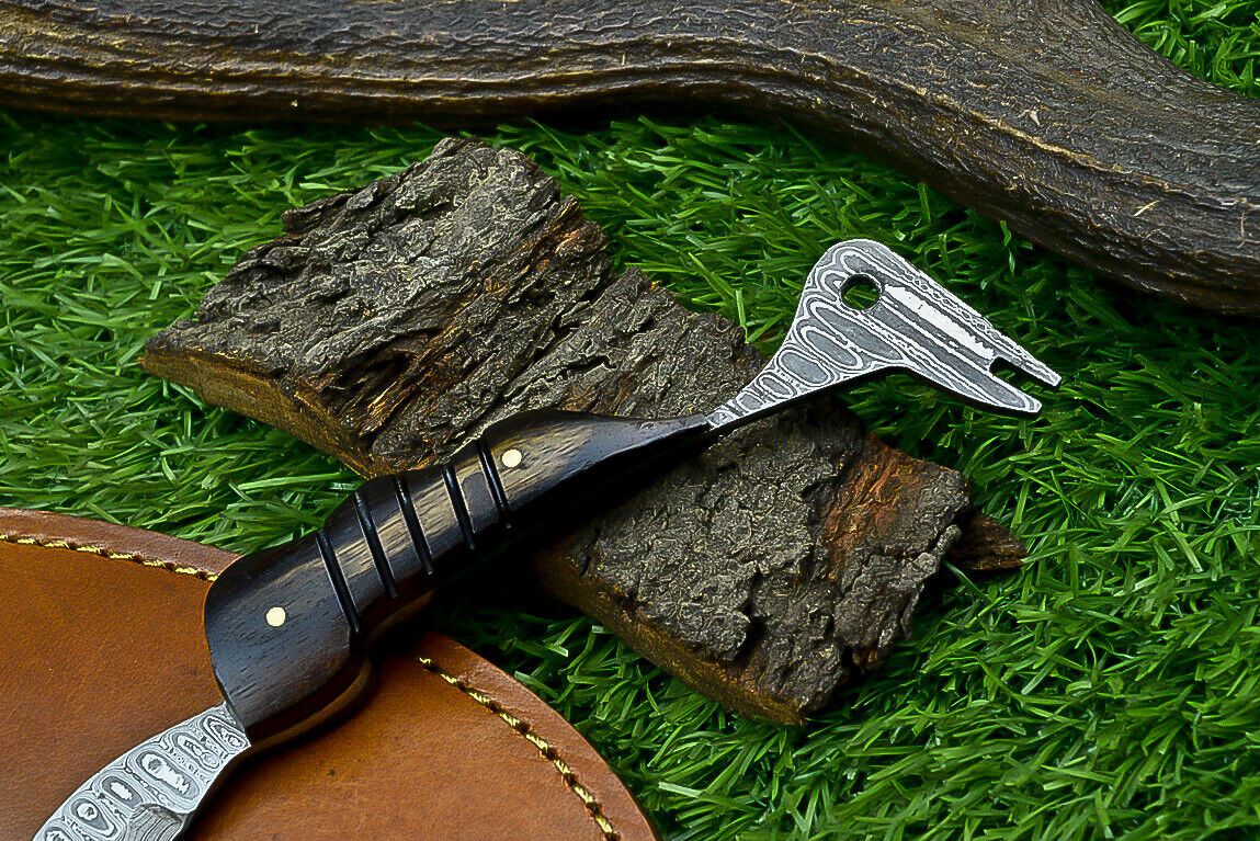 Handmade J2 Steel 8" Bowie Hunting Knife with Wooden Handle & Leather Sheath