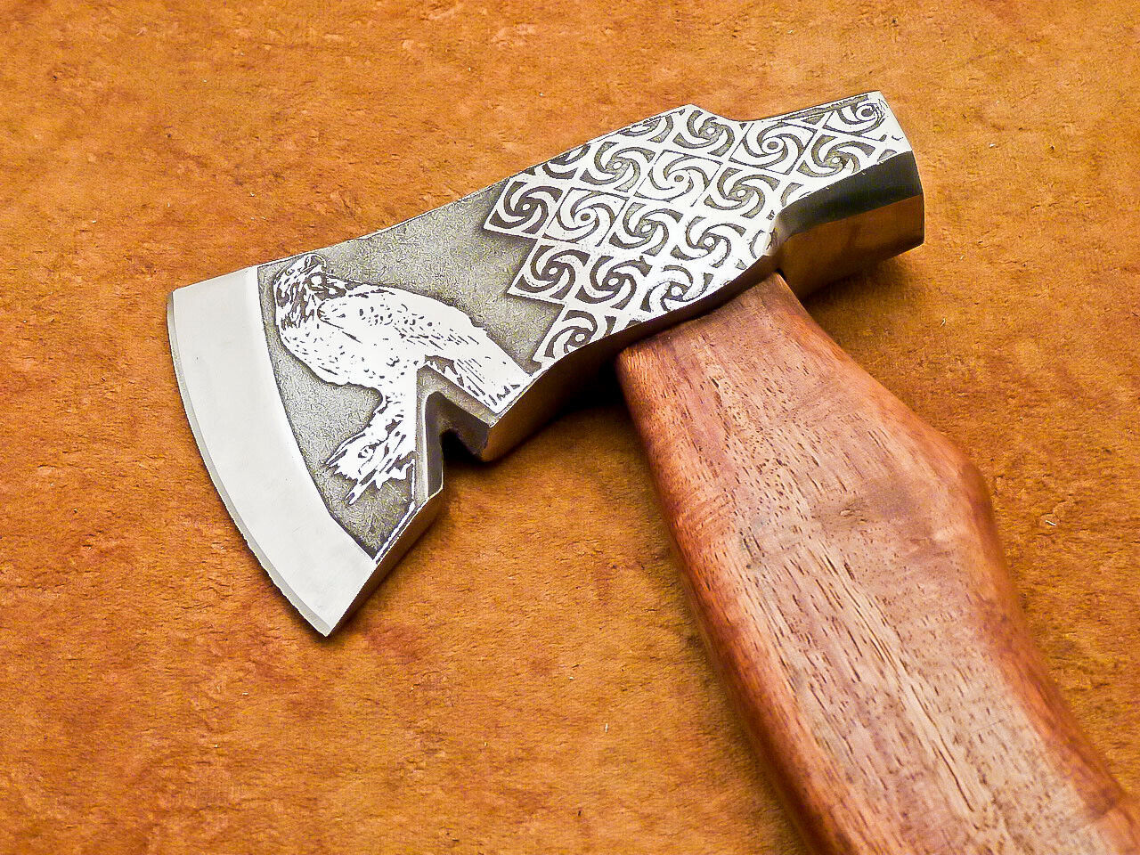 Forged Carbon Steel Viking Camping Hatchet Tomahawk Axe 15 Inch Natural Wood Handle
