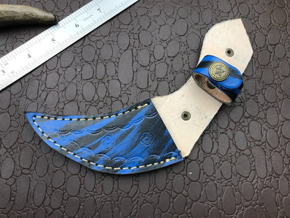 8" Handmade Best Damascus Karambit Custom Damascus Steel Karambit Knife with Resin Handle