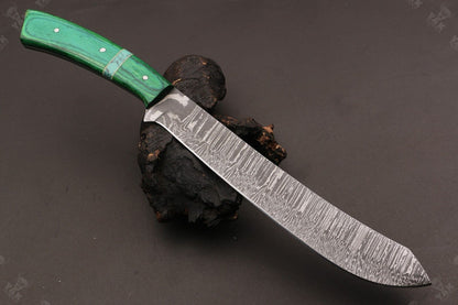 13" Handmade Damascus Steel Fillet Knife Best Fillet Knife With Leather Sheath