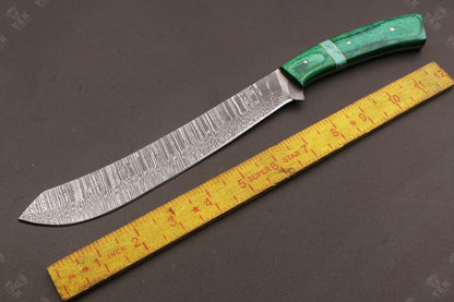 13" Handmade Damascus Steel Fillet Knife Best Fillet Knife With Leather Sheath