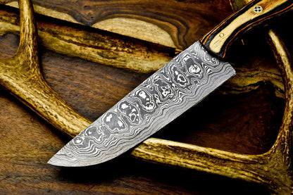 12" Hand-Forged Damascus Steel Chef Knife – Full Tang Kitchen Blade, Handmade Cutlery