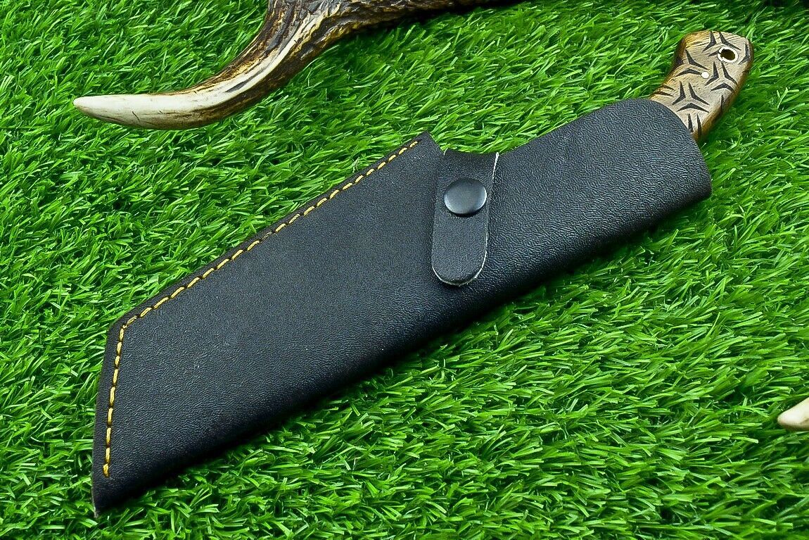10 Inch Damascus Steel Bowie Tracker Knife with Natural Wood Handle