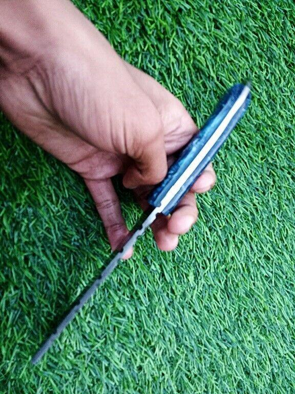 Best Damascus Steel Bull Cutter Knife Custom Cowboy 9" Bull Knife with Resin Handle