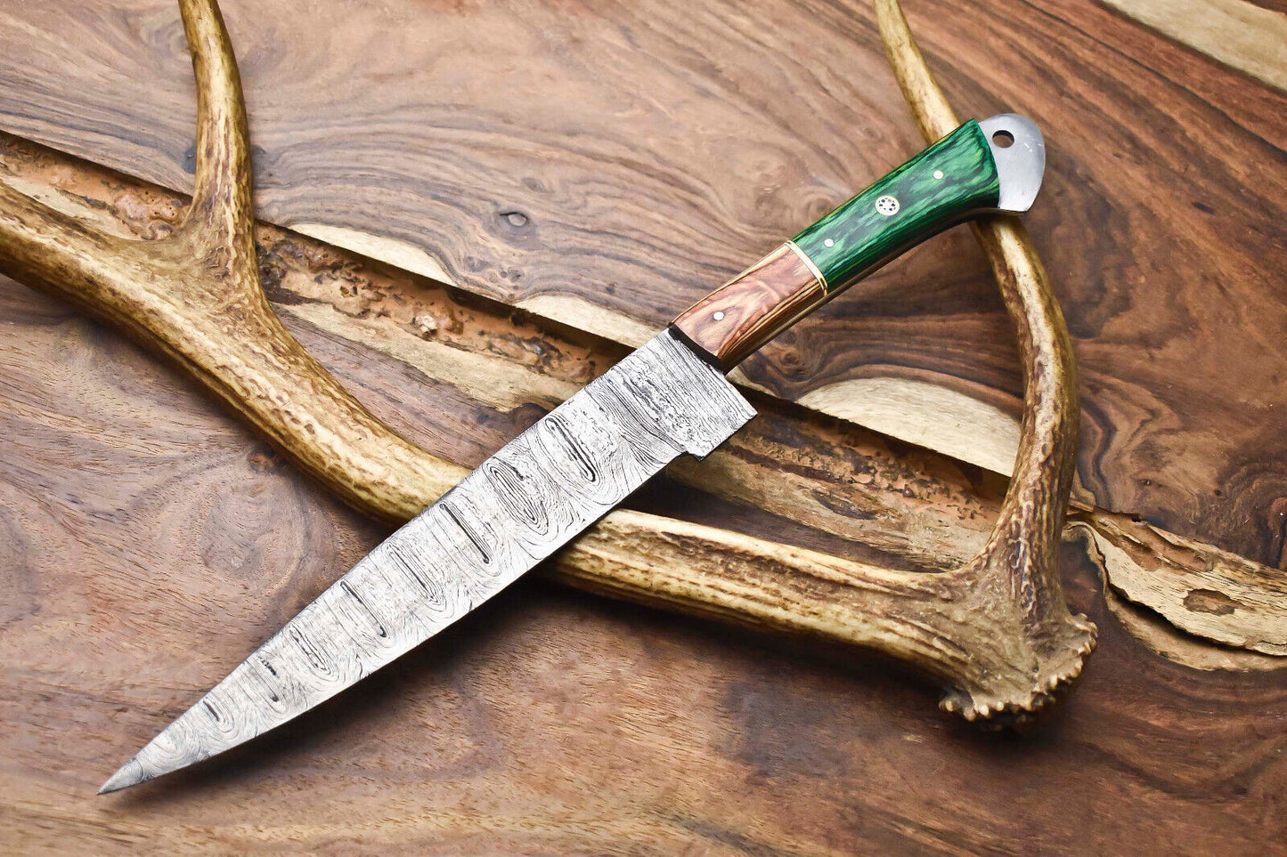 12.0" Handmade Damascus Steel Chef Knife – Full Tang Kitchen Blade
