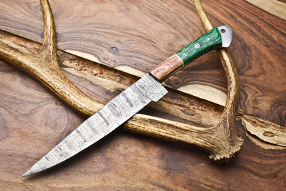 12.0" Handmade Damascus Steel Chef Knife – Full Tang Kitchen Blade