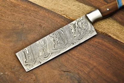 Hand Forged Handmade Damascus Steel Chef Knife – Full Tang Blade, Sport & Kitchen Use