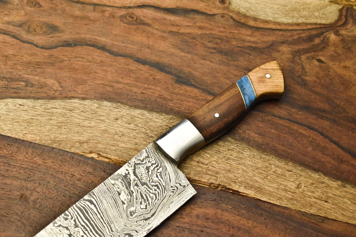 Hand Forged Handmade Damascus Steel Chef Knife – Full Tang Blade, Sport & Kitchen Use