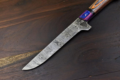 Rare Handmade Damascus Steel Chef Knife | Hard Wood Handle | Throwing & Hunting Knife