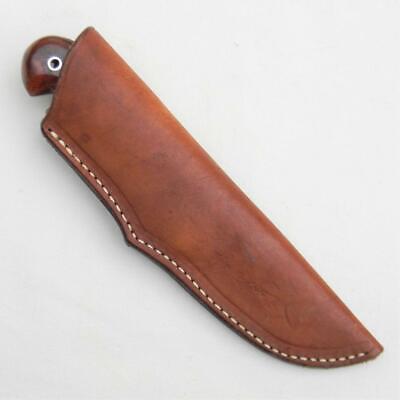 Custom Summit Skinner Hunting Knife | Redwood Burl Handle & Leather Sheath