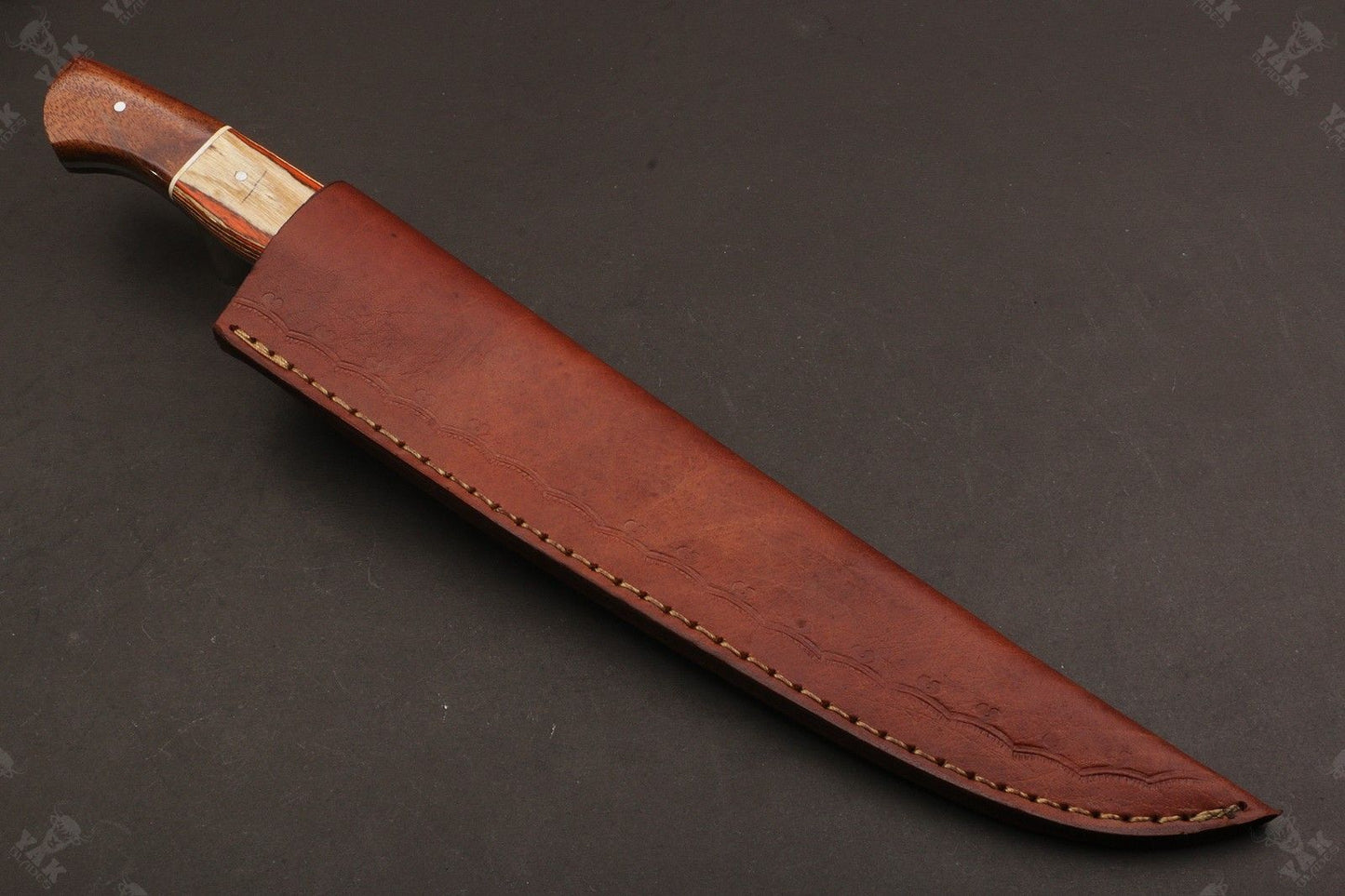 14" Custom Handmade Damascus Fillet Knife Fire Damascus Steel Fillet Knife