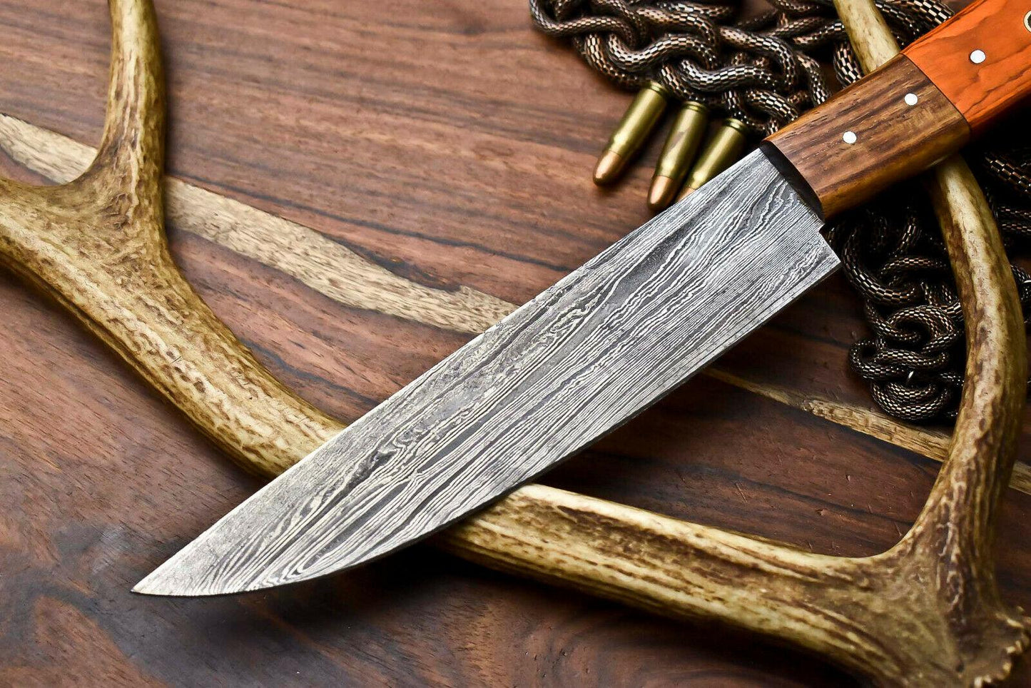 Artisan Hand Forged Damascus Steel Chef Knife – Full Tang, Handmade Excellence