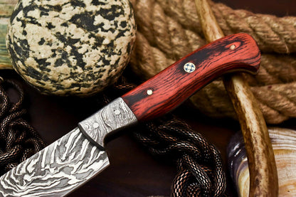 Handmade Damascus Steel Chef Kitchen Knife 9" | Full Tang, 4.5" Blade, Hardwood Handle, Custom Forged