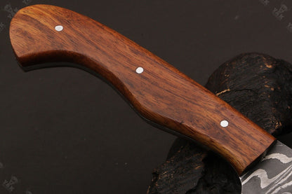 12" Handmade Twist Damascus Fillet Knife & Damascus Steel Fillet Knife With Wood Handle