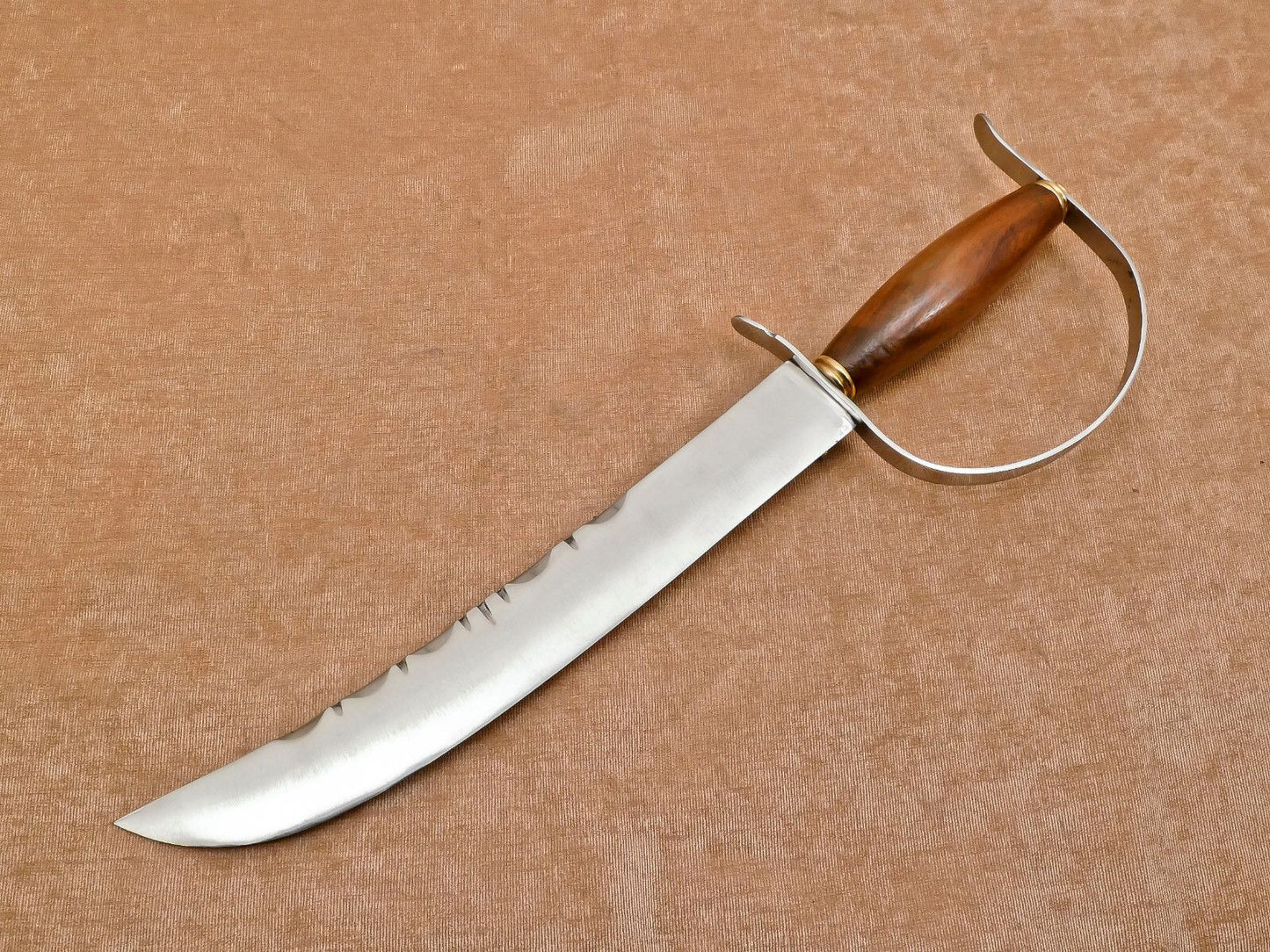 Custom Handmade D2 Blade Mini Sword/Bowie Knife – Rosewood Handle with Steel Guard