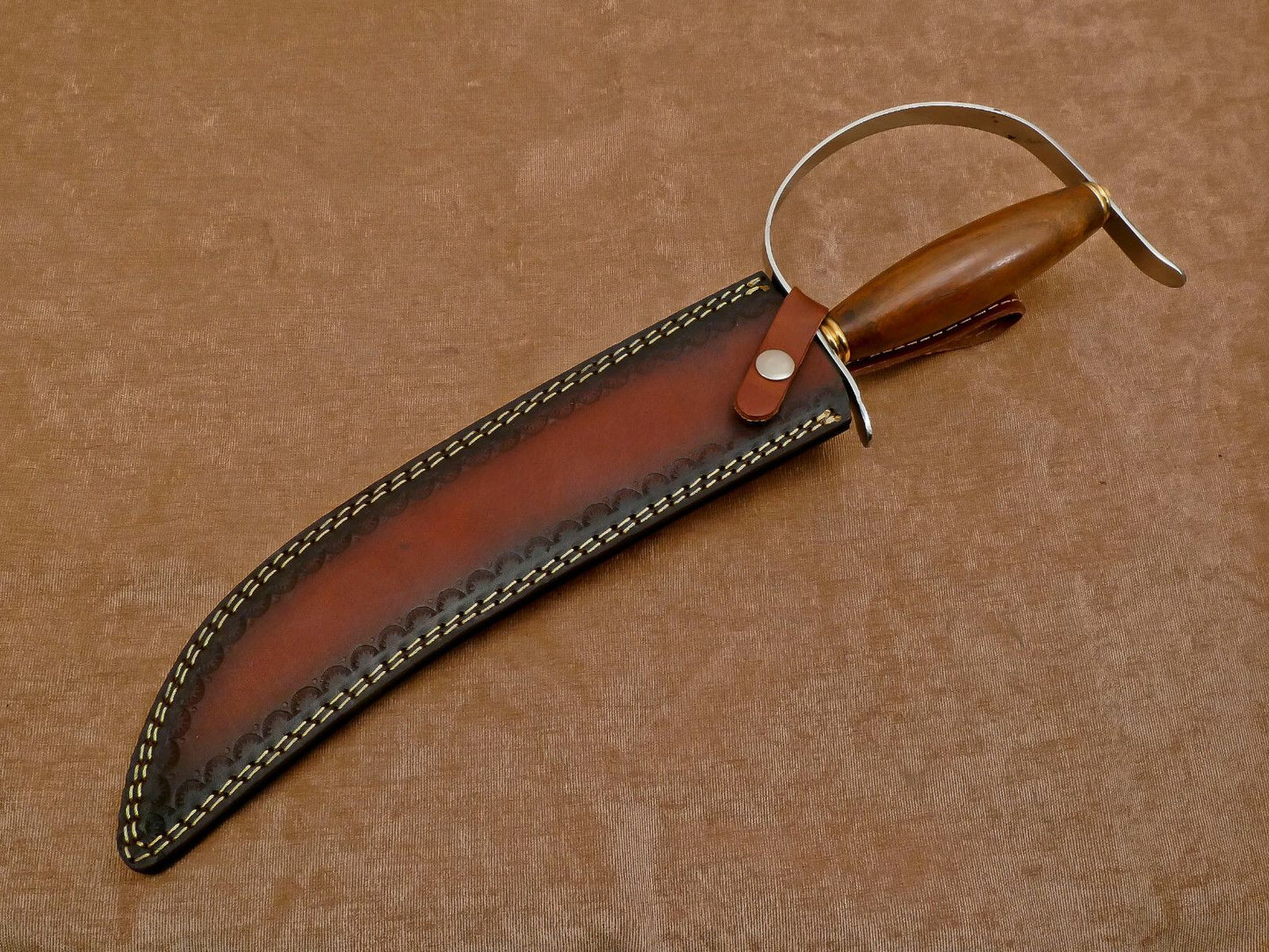 Custom Handmade D2 Blade Mini Sword/Bowie Knife – Rosewood Handle with Steel Guard