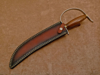 Custom Handmade D2 Blade Mini Sword/Bowie Knife – Rosewood Handle with Steel Guard