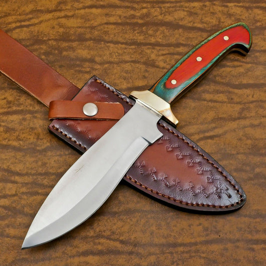 Handmade D2 Steel Full Tang Bowie Knife | Hunting & Camping Outdoor Blade 12"