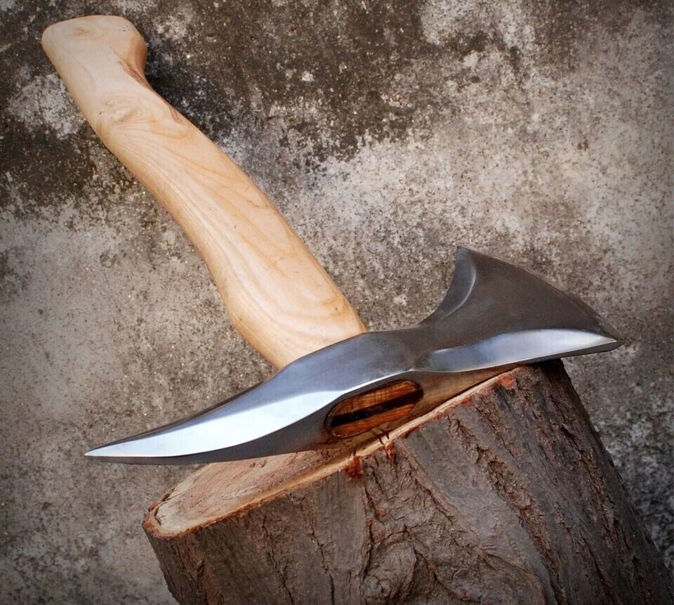Custom Handmade Carbon Steel Viking Axe – Hatchet Head with Sheath