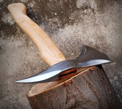 Custom Handmade Carbon Steel Viking Axe – Hatchet Head with Sheath