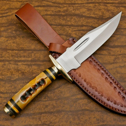 Adventure Custom Handmade D2 Steel Bowie Knife – 12-Inch Hunting & Camping Blade