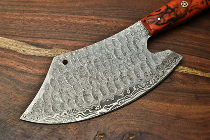 Custom Handmade Damascus Chef Chopper Knife – Full Tang Kitchen Blade