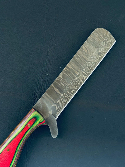 12" Bull Cutter Knife Fire Storm Damascus Steel Bull Cutter Knife With Pakkawood Handle