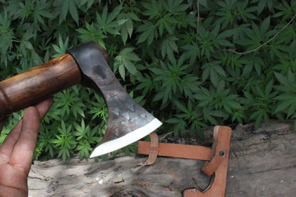 Custom Hand Forged 1095 High Carbon Steel Viking Birded Tomahawk with Walnut Handle