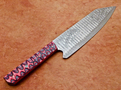 13" Professional Chef Kitchen Knife – Handmade Damascus Steel Blade with Hard Wood Handle