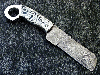 10" Damascus Steel Cowboy Bull Cutter Bowie Knife – Resin Handle