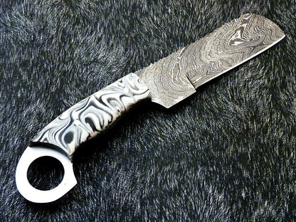 10" Hand-Forged Damascus Cowboy Bull Cutter Bowie Knife | Resin Handle