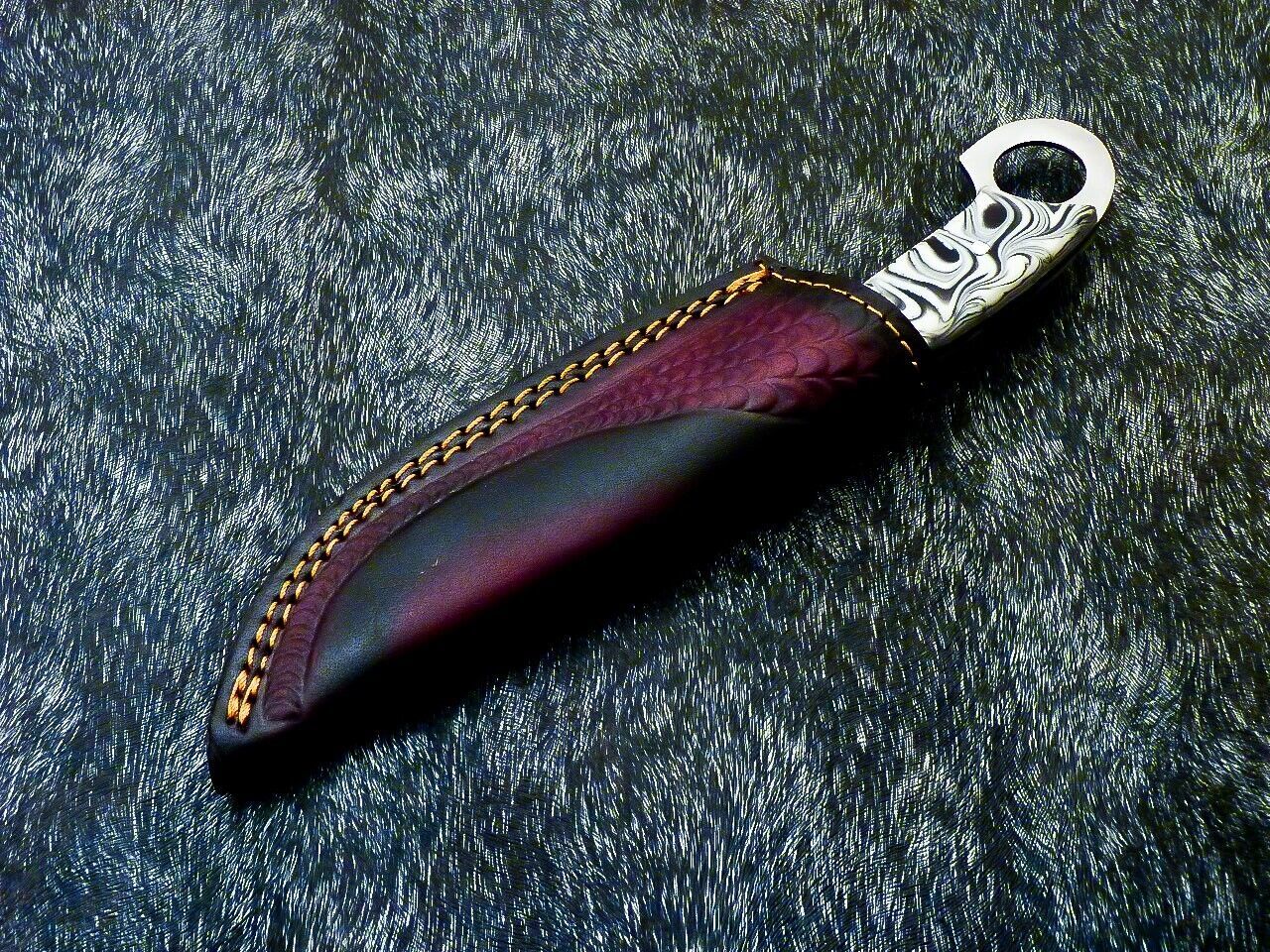 10" Damascus Steel Cowboy Bull Cutter Bowie Knife – Resin Handle