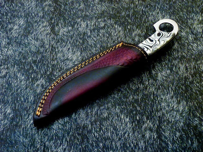 10" Damascus Steel Cowboy Bull Cutter Bowie Knife – Resin Handle