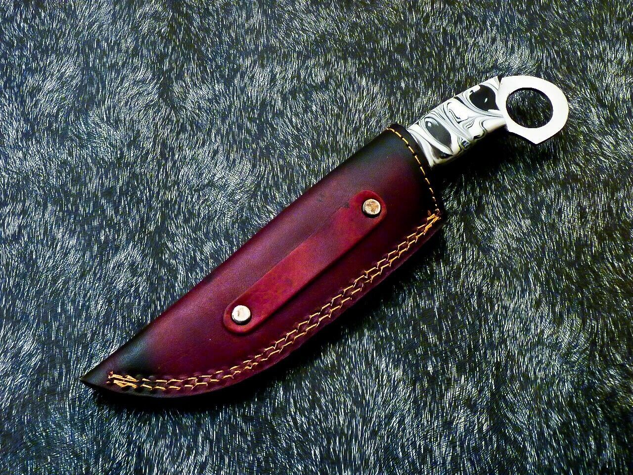 10" Damascus Steel Cowboy Bull Cutter Bowie Knife – Resin Handle