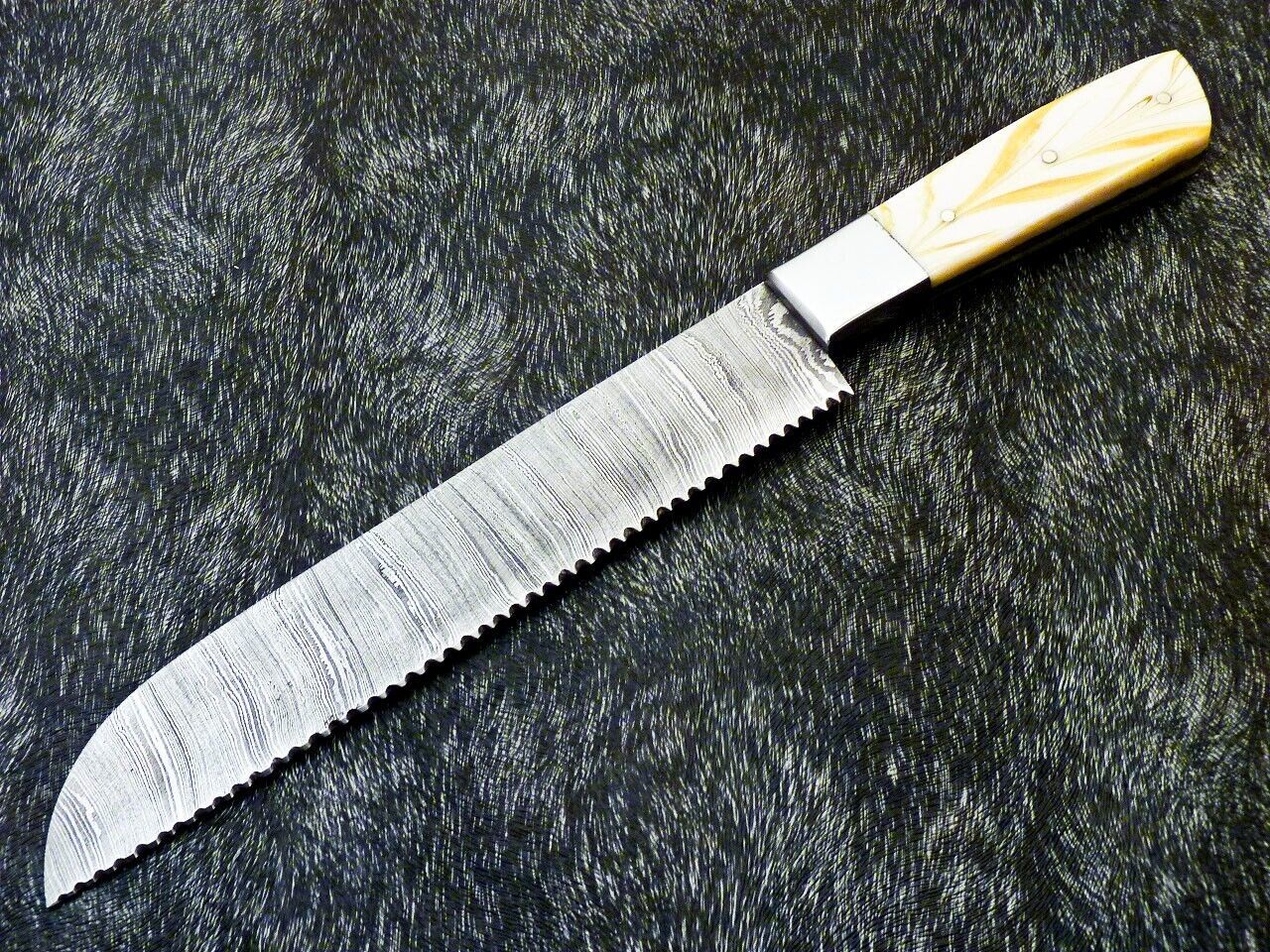 13" Custom Handmade Damascus Steel Chef Knife – Kitchen Full Tang with Resin Handle