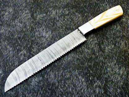 13" Custom Handmade Damascus Steel Chef Knife – Kitchen Full Tang with Resin Handle