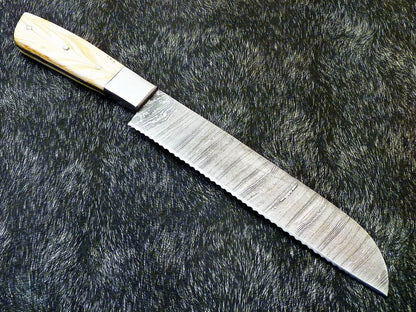 13" Custom Handmade Damascus Steel Chef Knife – Kitchen Full Tang with Resin Handle