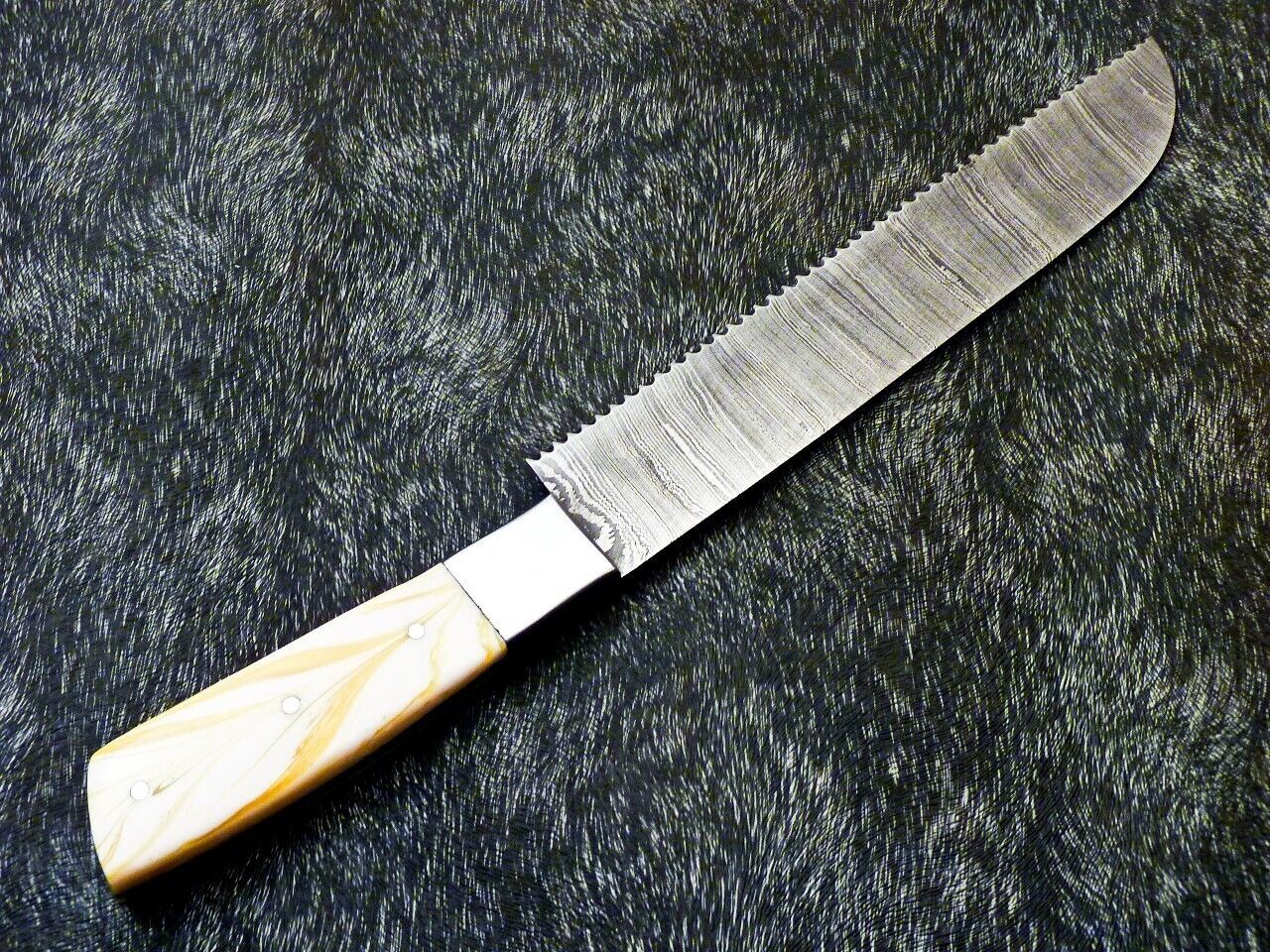 13" Custom Handmade Damascus Steel Chef Knife – Kitchen Full Tang with Resin Handle