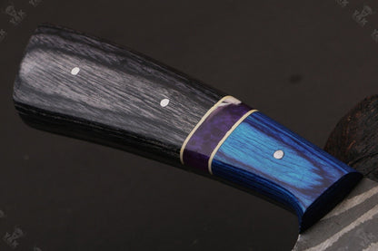 13” Fire Storm Handmade Damascus Steel Chef Knife – Resin Handle with Brass Pins – Made in Pakistan